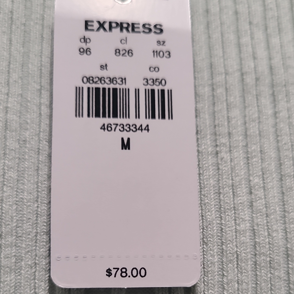 Express Mint Ribbed Sweater - Picture 2 of 6